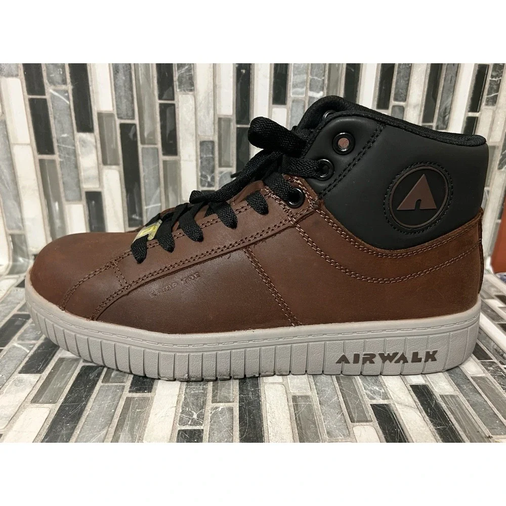 Men's Deuce SD10 Comp Toe Safety Shoes -‎ Brown 9.5